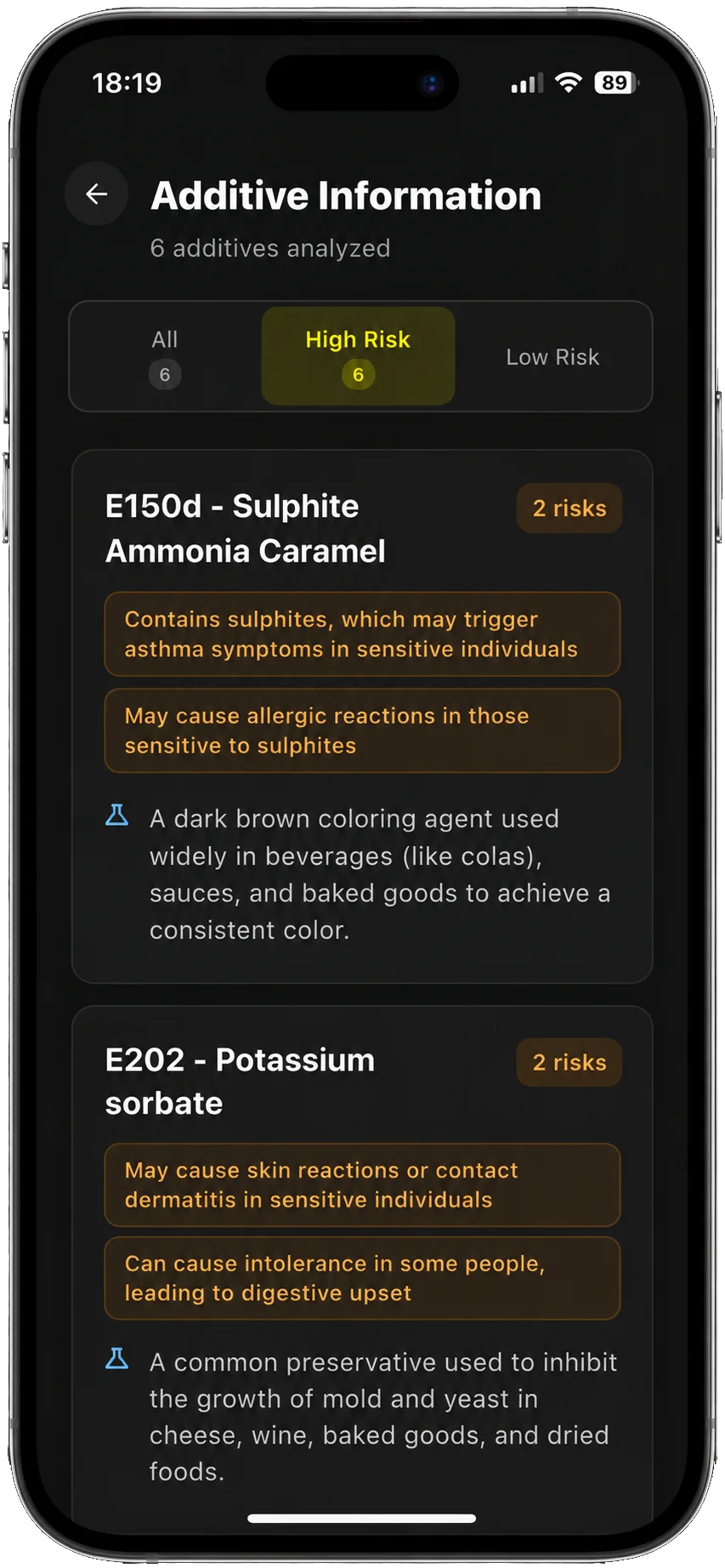 Additive Scanner Result